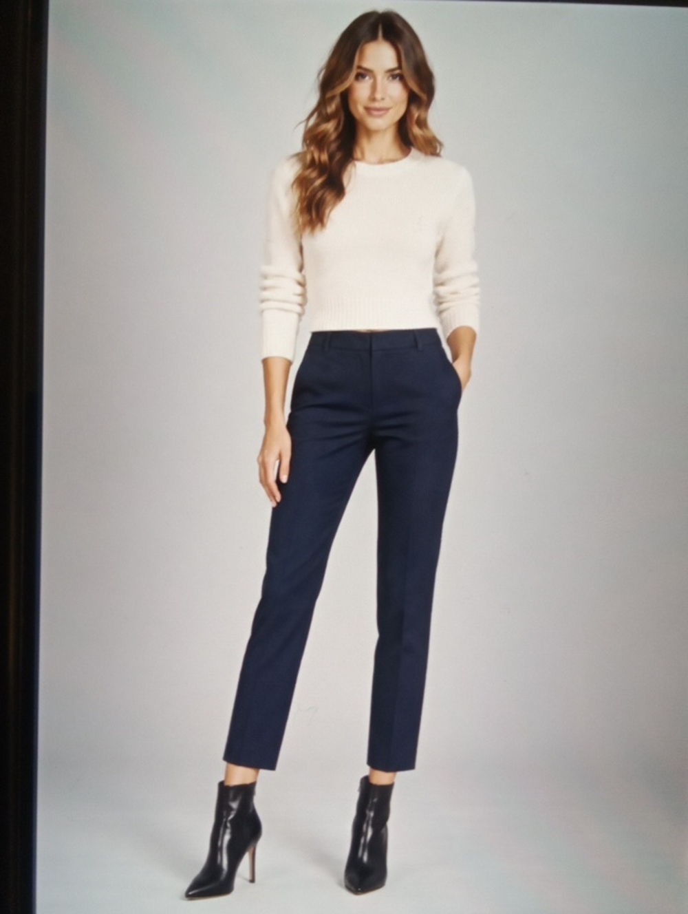 Tory Burch Navy Tailored Ankle Womens Pants Designer Preppy Office Womens 12